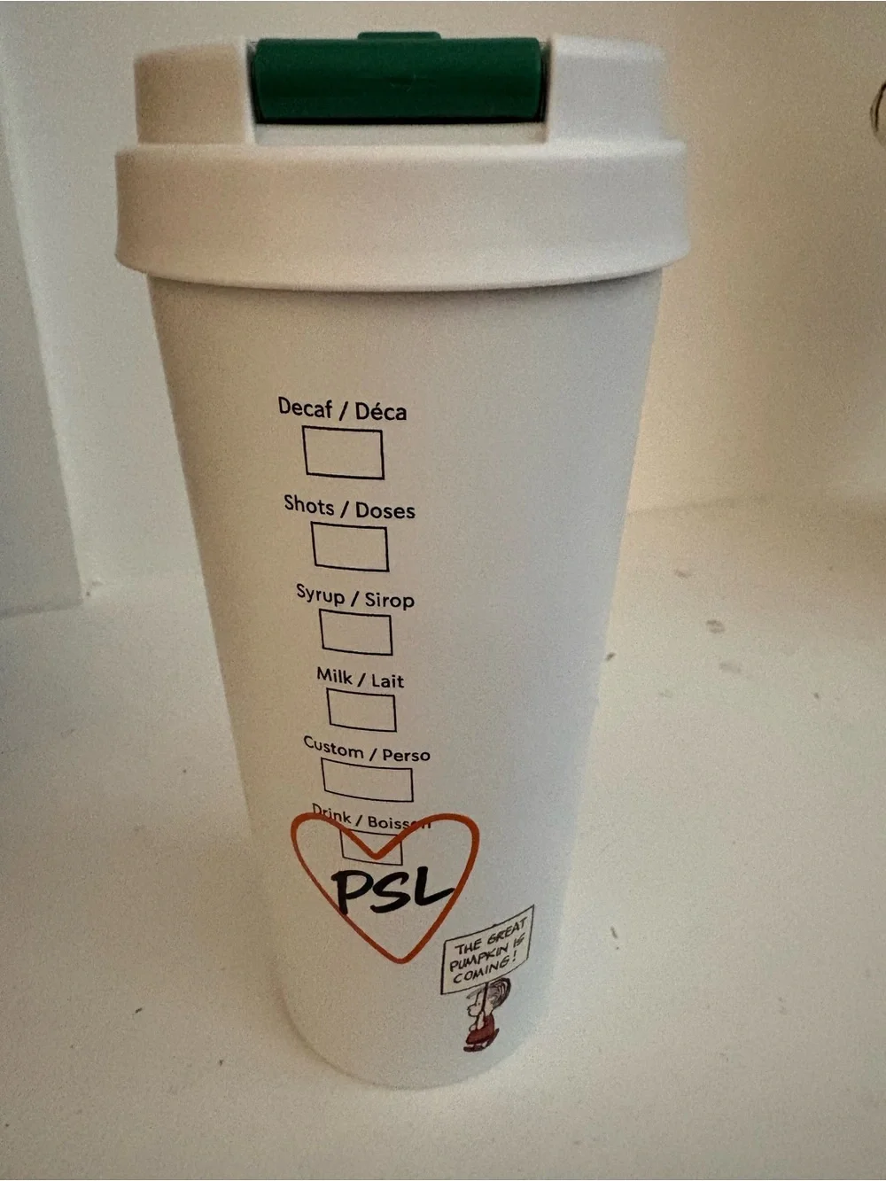 Starbucks Snoopy Peanuts Pumpkin Tumbler